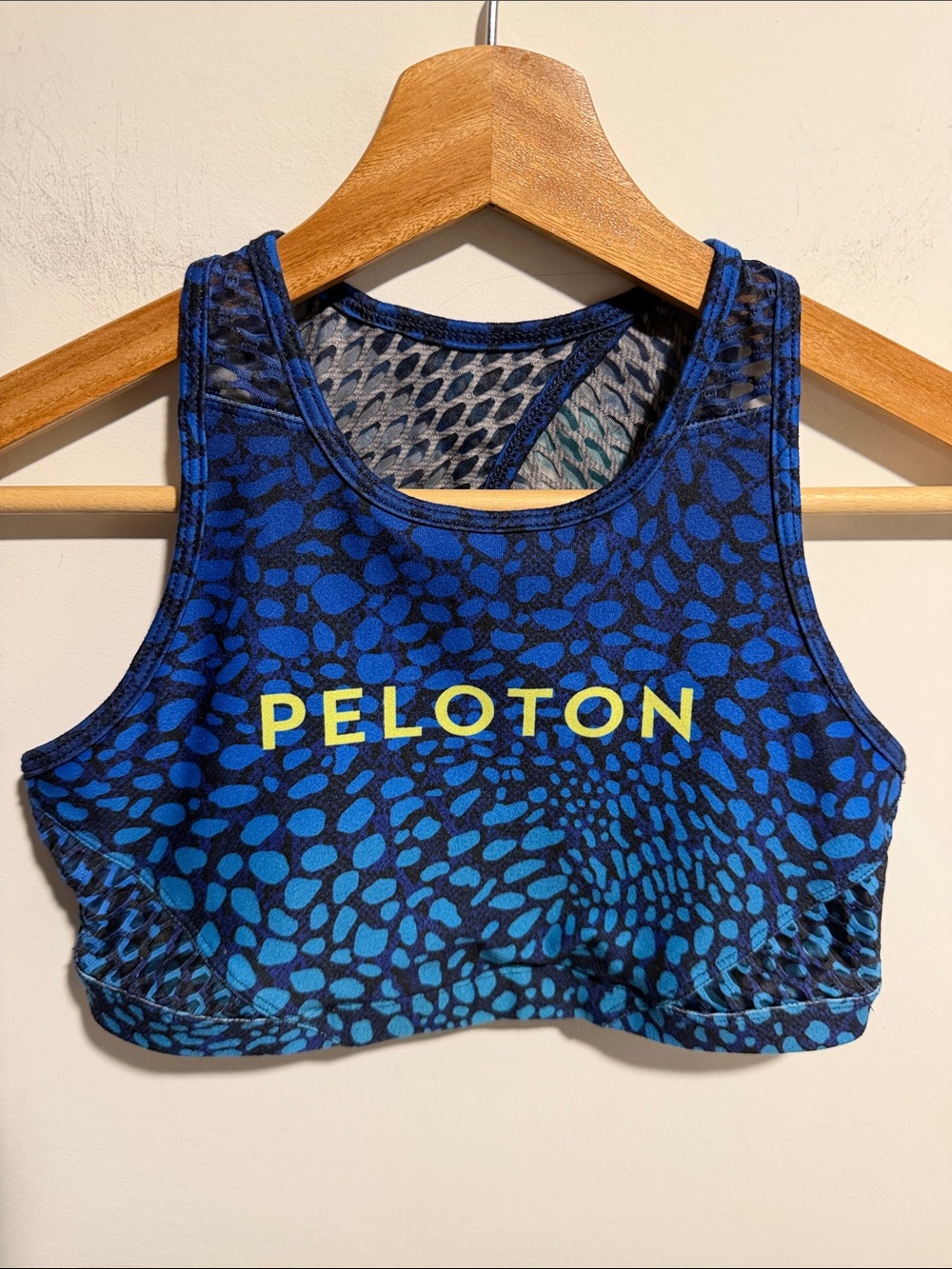 Peloton WITH Blue and Black Patterned Sports Bra Size Small